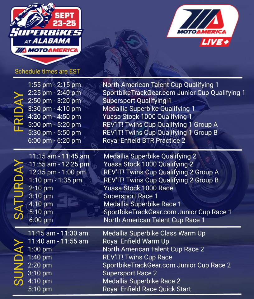 Live Schedule MotoAmerica